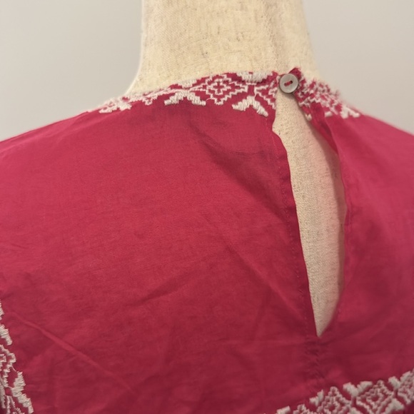 Zara Embroidered Boho Peasant Top – Magenta - Picture 5 of 6